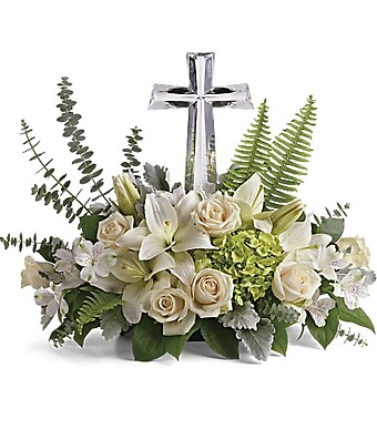 Life&#039;s Glory Glass Cross Bouquet